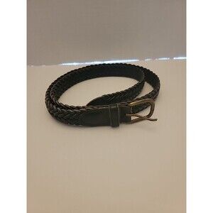 Hand Braided Brown Leather Belt 37in  Preppy Boho 70s Vintage Medium Men